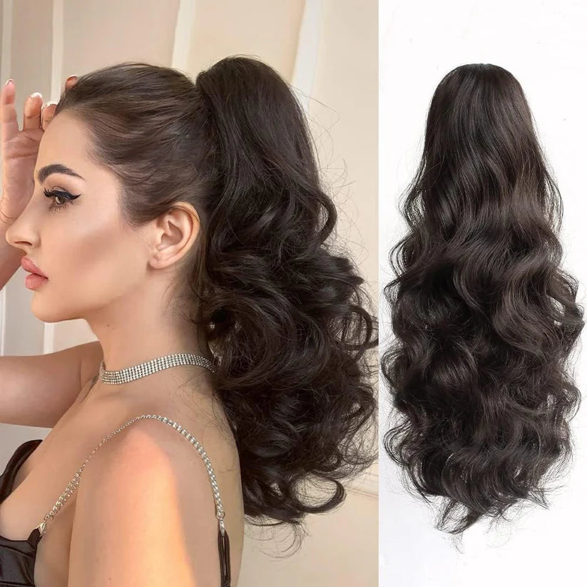22 Inch Ponytail Hair Extension + FREE Messy Hair Bun (Juda)