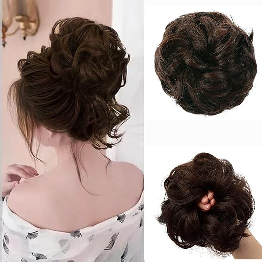 Messy Bun Scrunchie for Girls and Women - Natural Brown