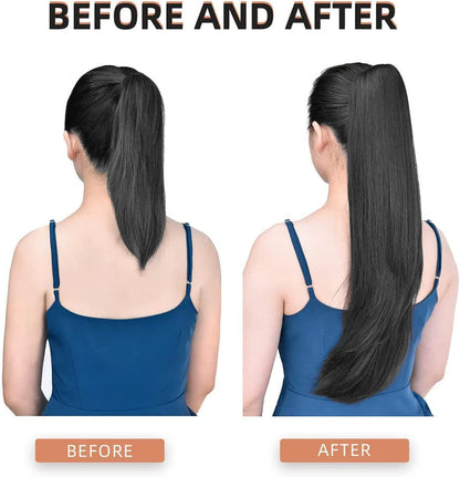 22 Inch Ponytail Hair Extension + FREE Messy Hair Bun (Juda)