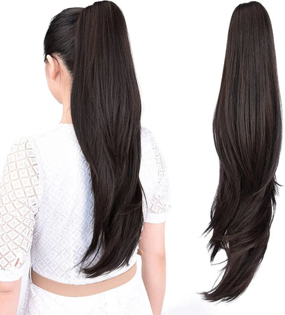 22 Inch Ponytail Hair Extension + FREE Messy Hair Bun (Juda)