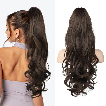 22 Inch Ponytail Hair Extension + FREE Messy Hair Bun (Juda)