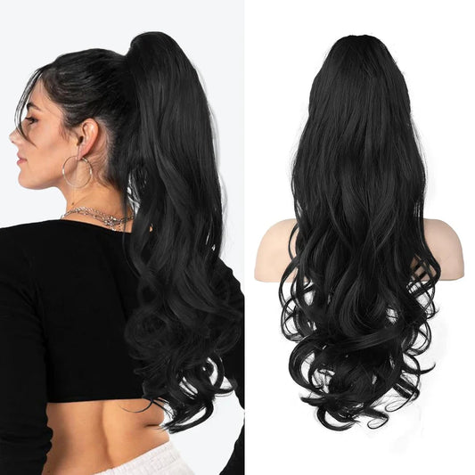 22 Inch Ponytail Hair Extension + FREE Messy Hair Bun (Juda)